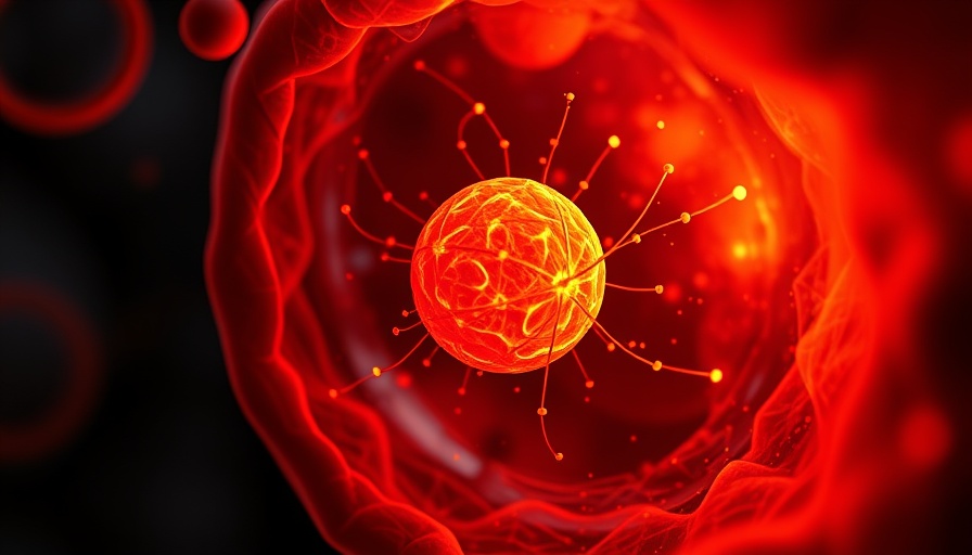 3D rendering of mitochondrion with glowing particles in a cell, longevity science news.
