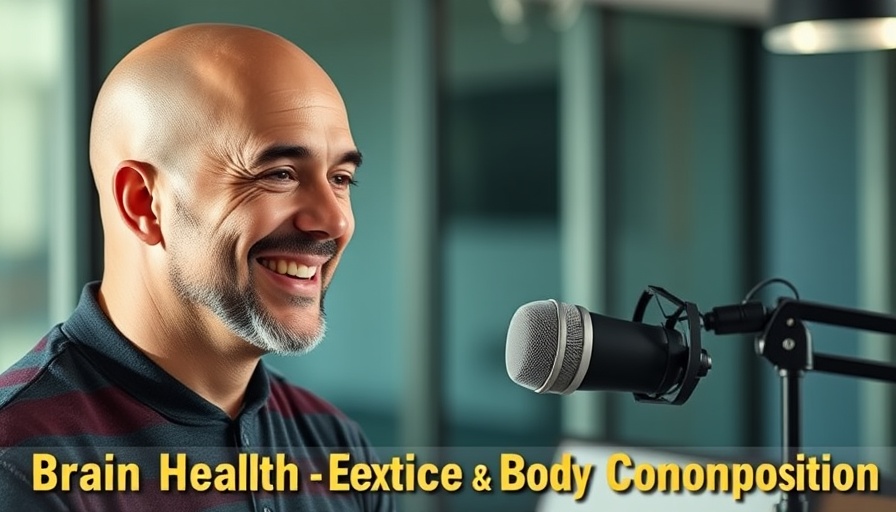 Longevity podcast with smiling bald man in studio.