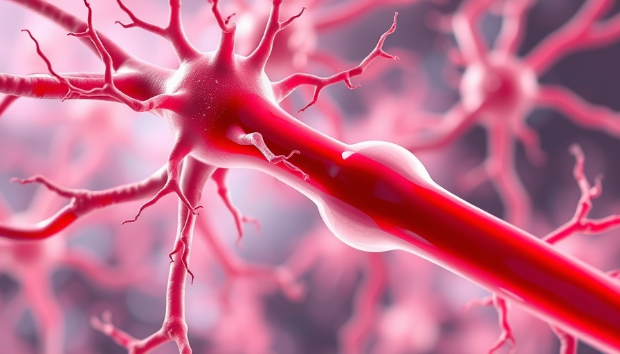 Illustration of blood-brain barrier leaks in Parkinson's Disease showing neuronal structures.