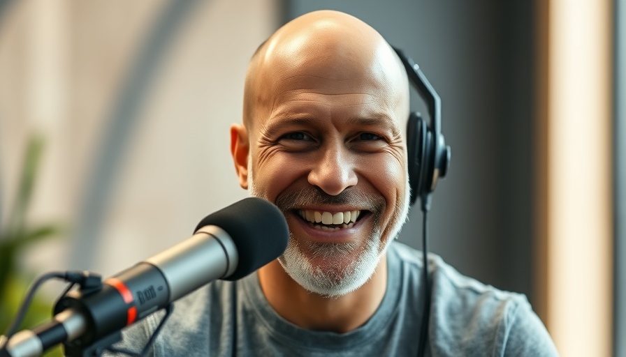 Bald male discussing fitness and longevity on a podcast.