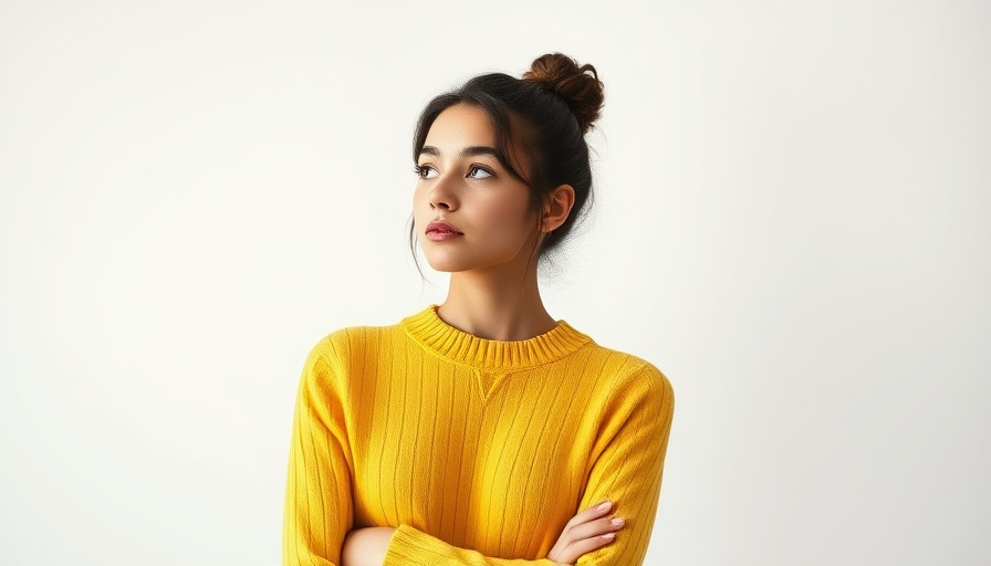 Young woman pondering link building strategy with Google logo.