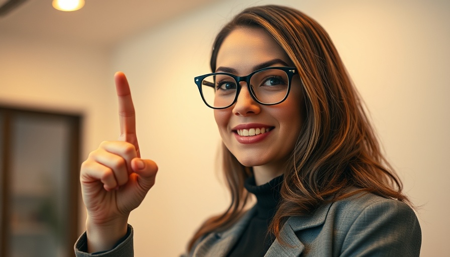 Confident woman's gesture suggesting benefits of grounding indoors.