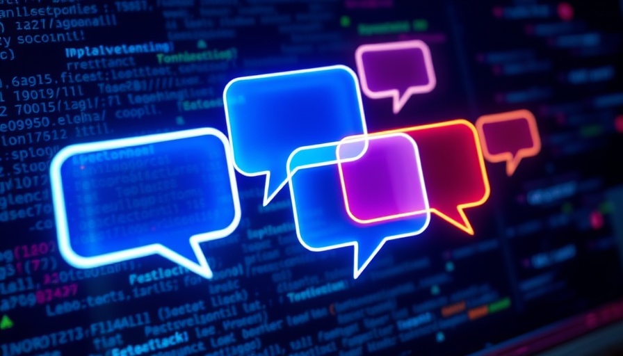 AI chat bubbles over code, Best marketing tools for SMBs.