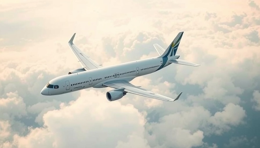 Airplane flying against a cloudy sky.