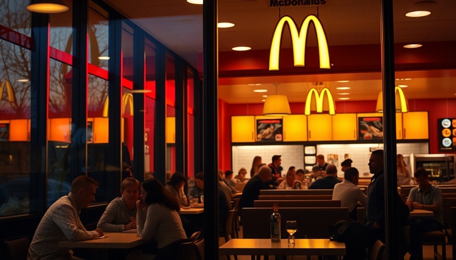 Cozy McDonald's scene reflecting value strategy in a bustling evening atmosphere.