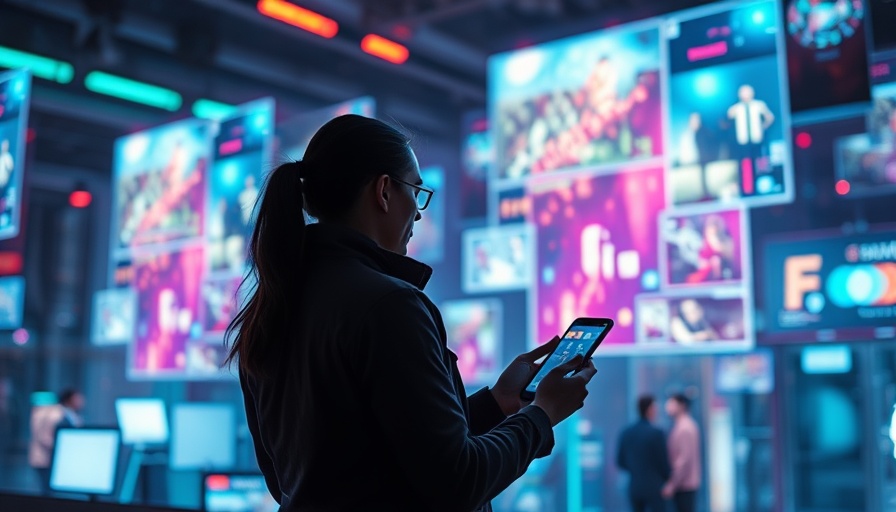 Mobile app interface for Text-to-Video AI tool showcasing futuristic digital art.