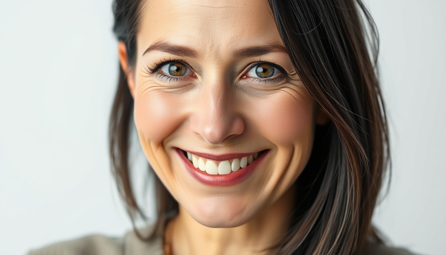Portrait of a smiling woman, soft lighting, plain background.