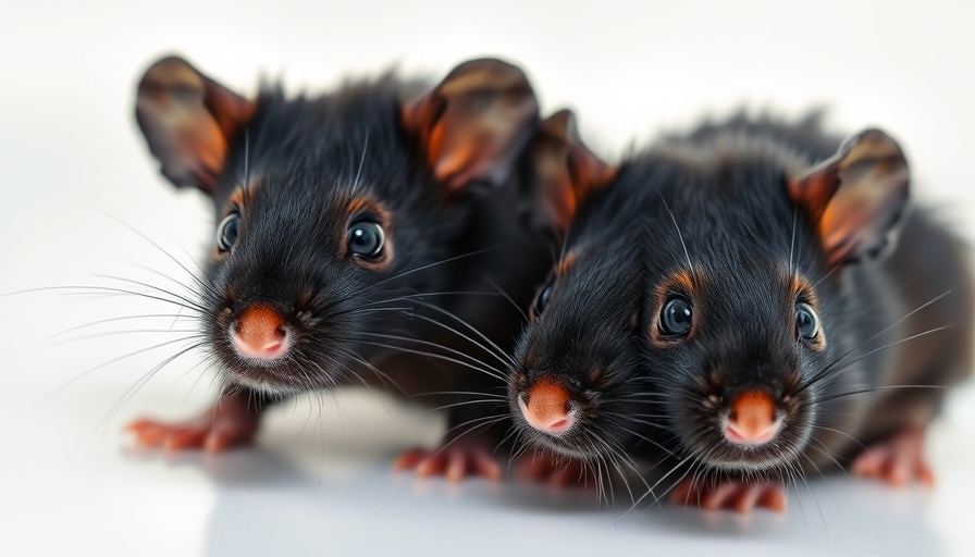 Close-up of black mice illustrating senomorphic treatment research.