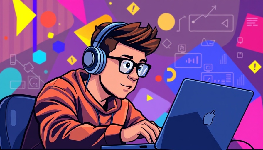Young man with laptop learning how to add HTML embed codes.