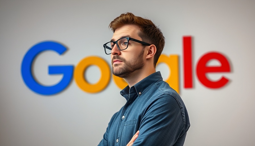 Man pondering in front of Google logo, Google URL Shortener Change.