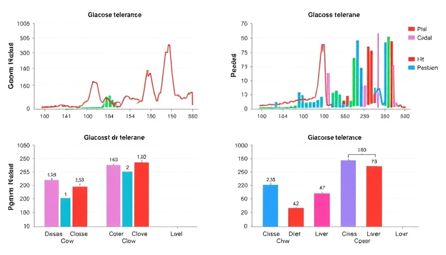 Graphs showing glucose homeostasis in various conditions with labeled data.
