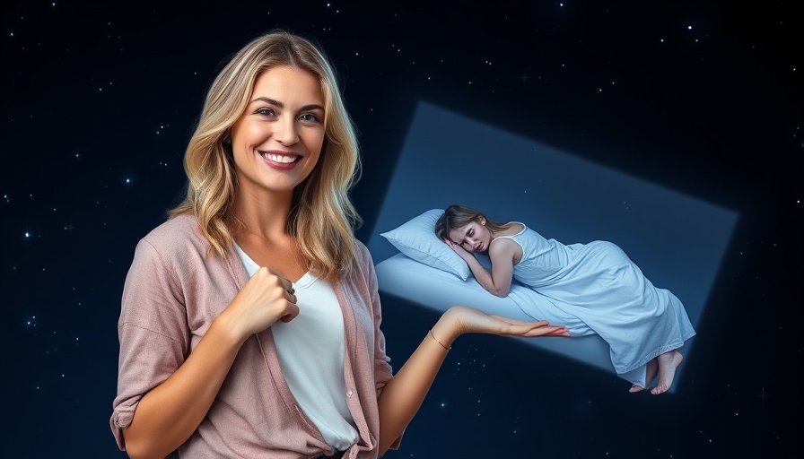 Sleep optimization tips illustration with woman pointing at sleep image.