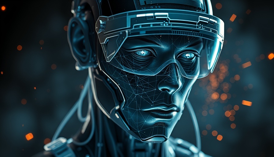 Human Augmentation Summit futuristic cybernetic figure with digital mesh