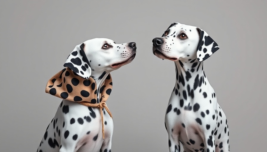 Humorous dalmatians, hoodie disguise representing impersonators targeting SMBs in fake outreach.