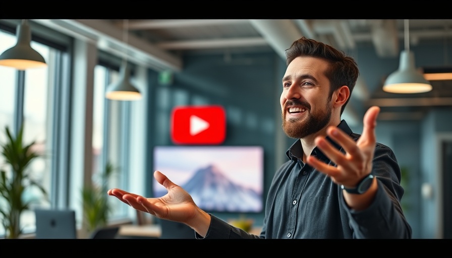 Engaging digital creator promotes YouTube marketing for small businesses.