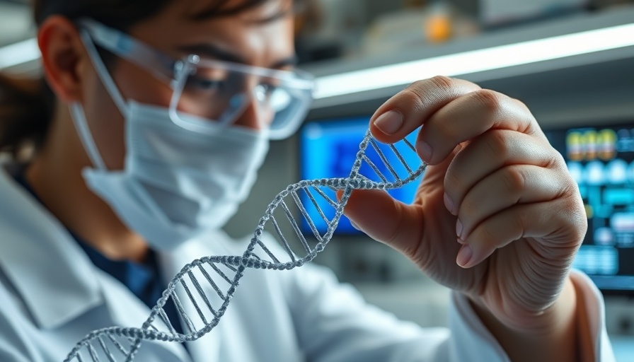 Scientist examines DNA strands for telomere research in lab.