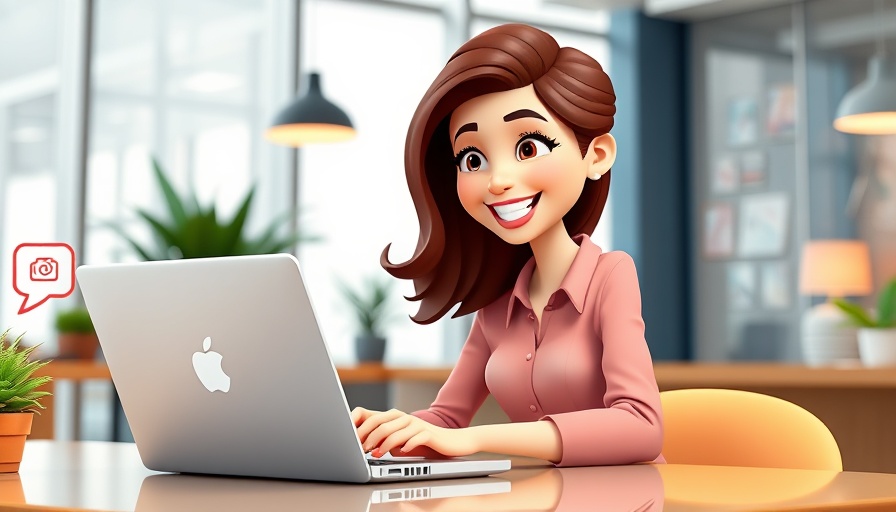 Woman blogging on laptop in modern office setting, illustrating benefits of blogging for business.