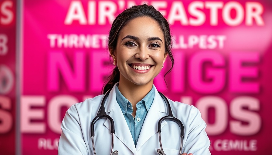 Confident doctor discussing health in vibrant setting.
