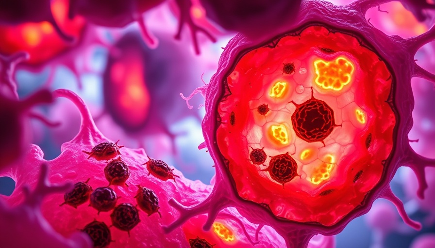 Microscopic view of mitochondrial dysfunction in diabetic ulcers, vivid contrast.