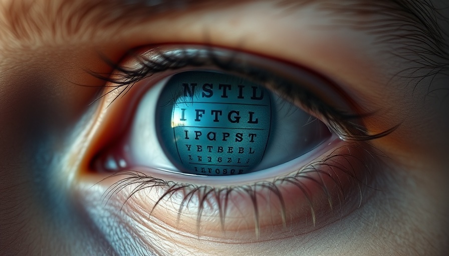Detailed eye showing refractive error after glaucoma surgery.
