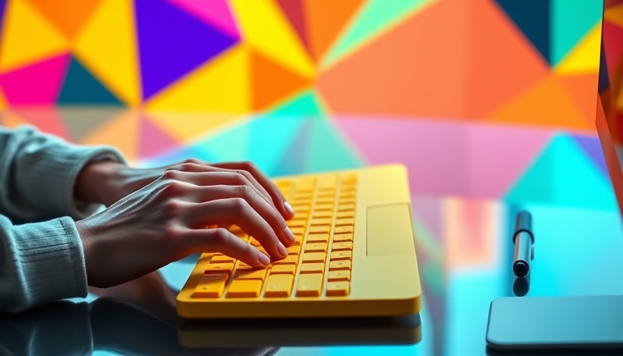Colorful workspace highlighting brand voice importance.