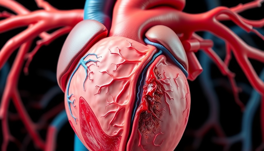 Illustration of cardiac ischemia reperfusion injury in heart, medical depiction.