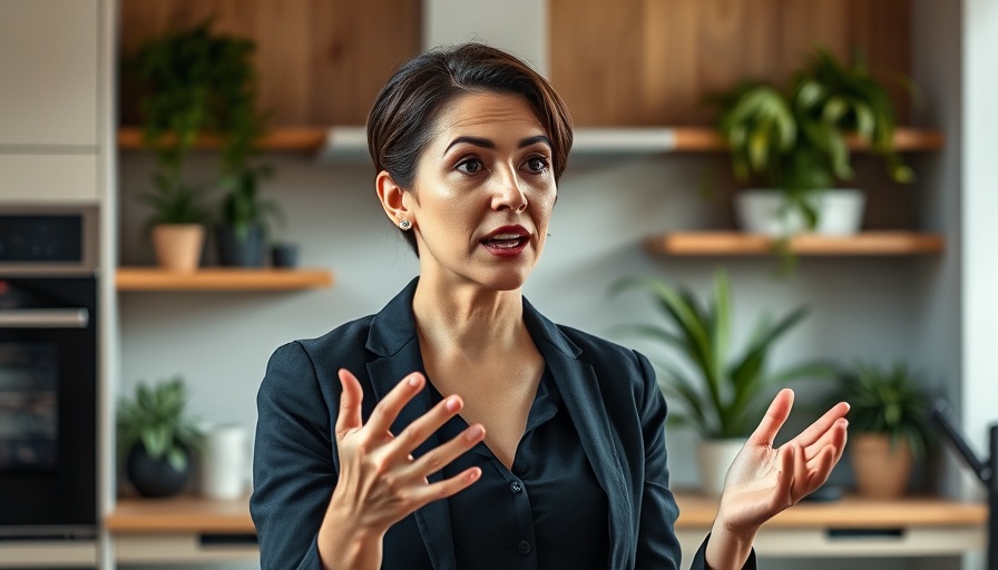 Professional woman discussing deadly toxins hiding in your home, indoor setting.