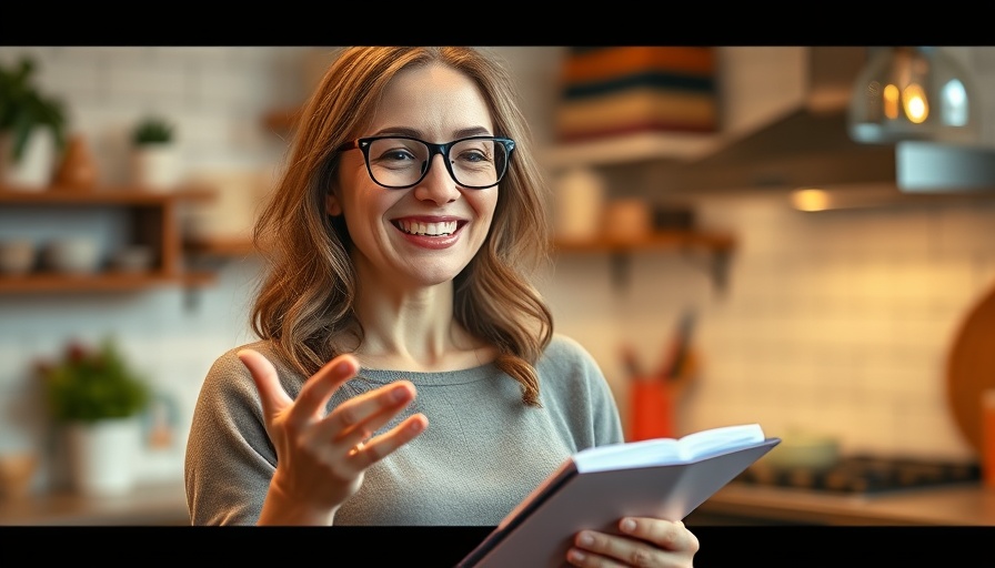 Smiling woman in kitchen talking about fixing your messy microbiome.