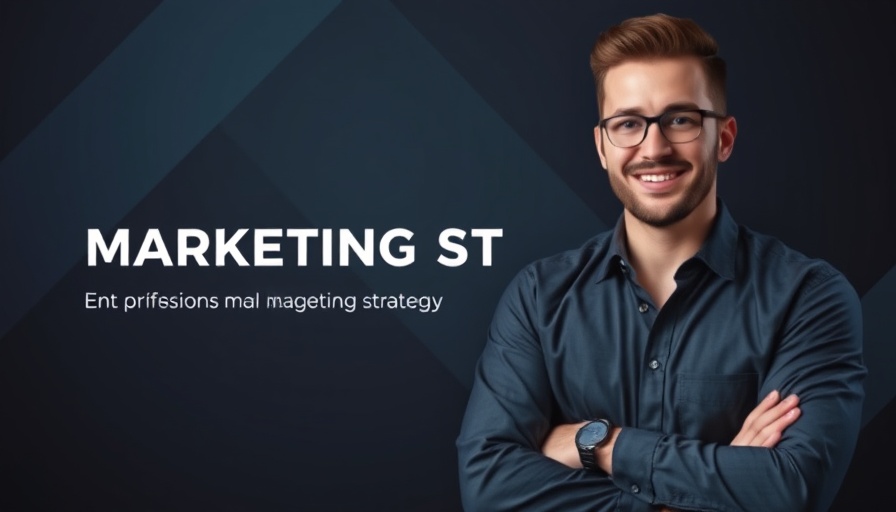 Confident individual with marketing text, reflecting local business marketing strategies.