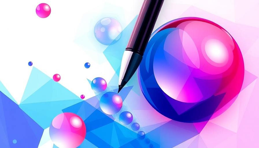 Graphic designer using digital tools, abstract design elements, AI graphic design tools for SMBs