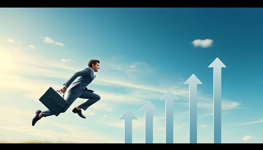 Business sprinting forward with briefcase, symbolizing sprint-based SEO approach.