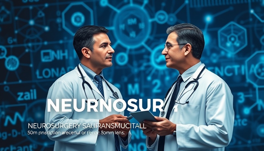Neurosurgery Longevity discussion poster with two doctors.