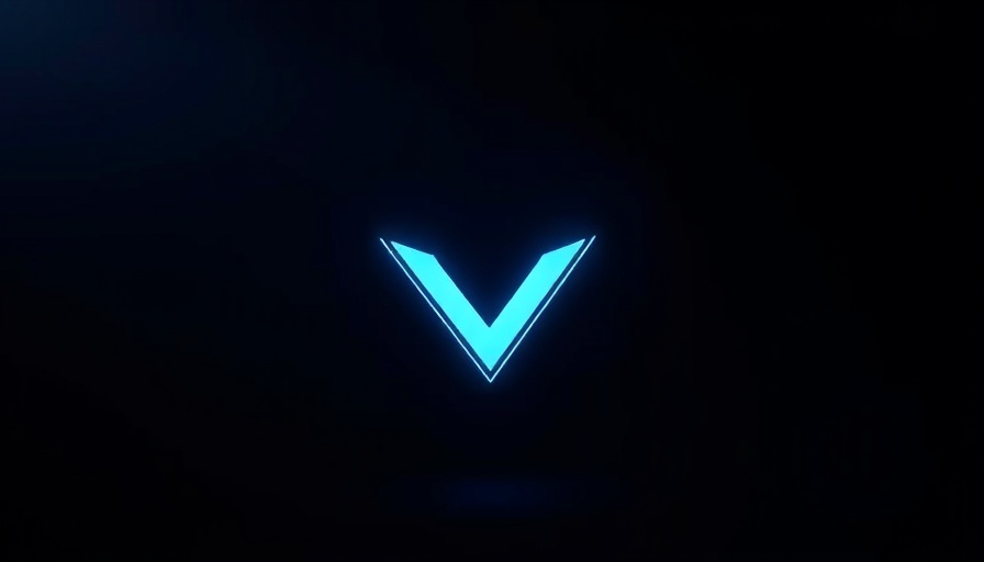 Futuristic Meta logo glowing softly on dark background.