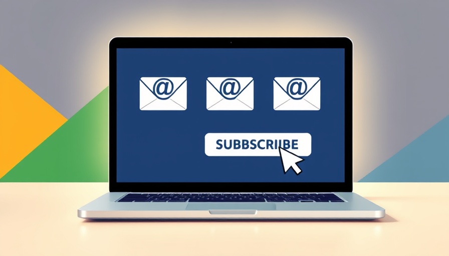 Building an email list from scratch concept with laptop and subscribe button.