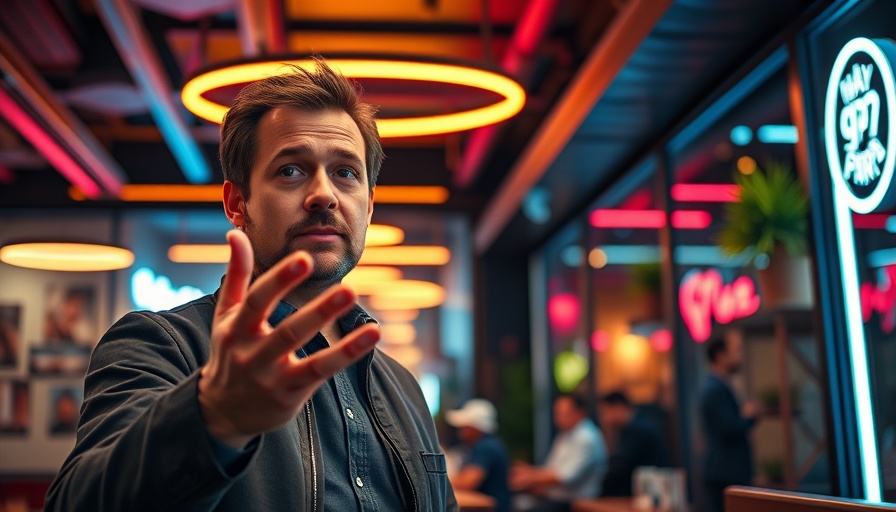 Confident man discussing ChatGPT Agent Mode in modern setting.