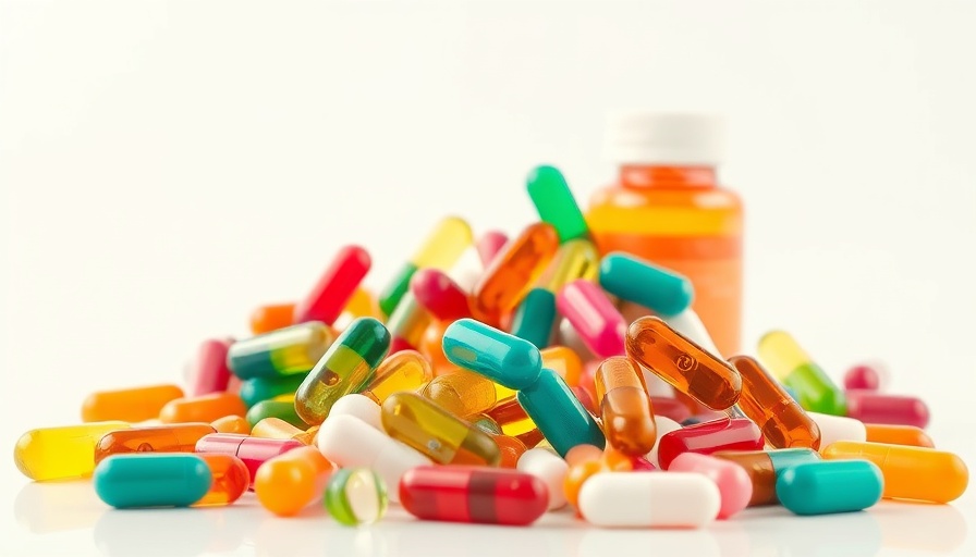 Vibrant anti-aging supplements concept with colorful pills.