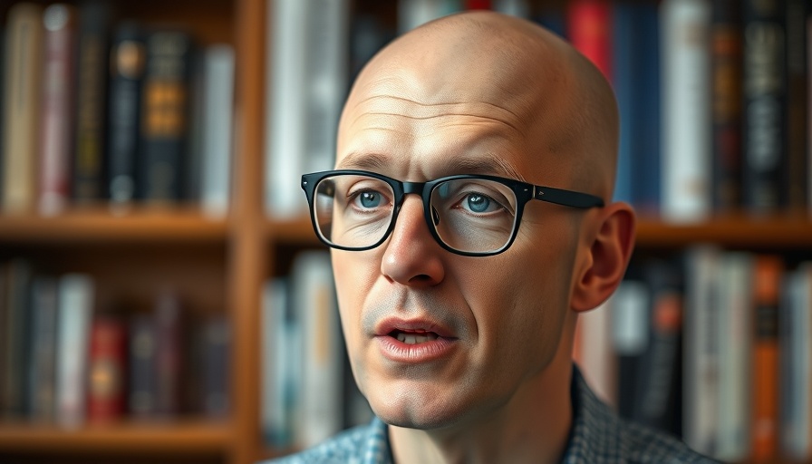 AI-driven local business marketing strategies discussed by a man with glasses.