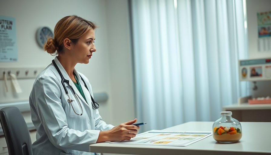 Dietitian explaining healthy eating plan to a patient in a hospital room.