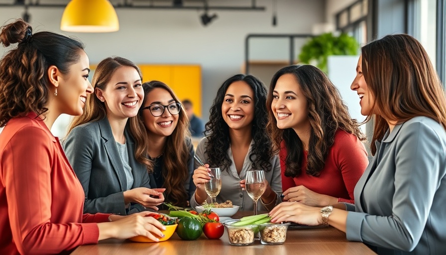 Professional women discussing a healthy meal plan at work