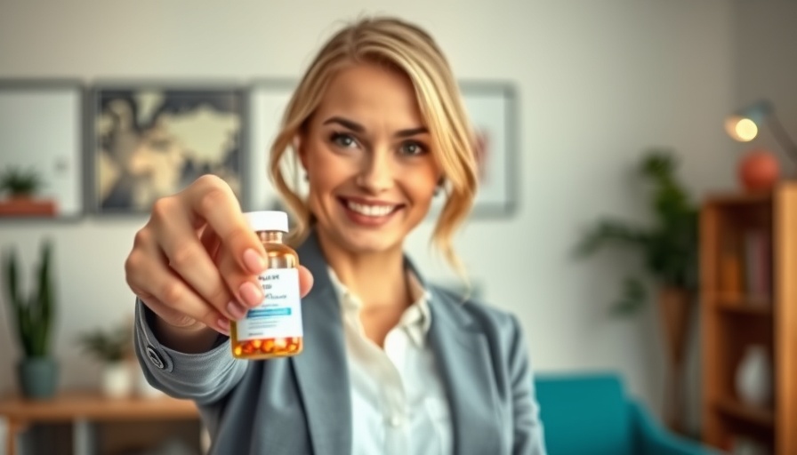 Professional woman discusses supplement for sore wrists relief indoors.