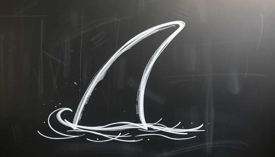 Abstract shark chalk drawing symbolizing law firm competition.