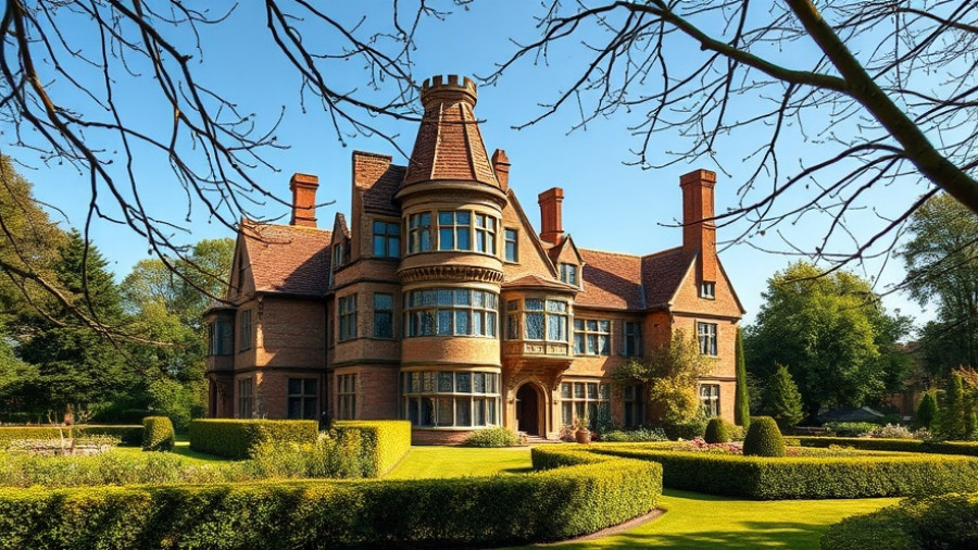 Stan Hywet Hall & Gardens, majestic historic estate under clear sky.
