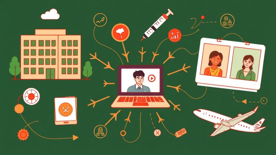 Conceptual illustration of interconnected elements related to workplace mental health.