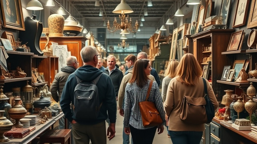People exploring Best Vintage and Antique Shops Columbus indoor market.