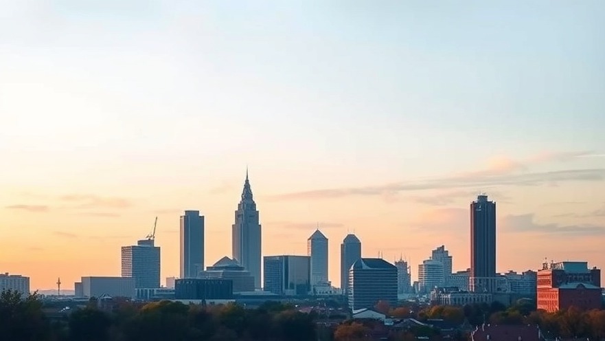 Artistic watercolor skyline of Columbus, perfect for family activities in July 2025.
