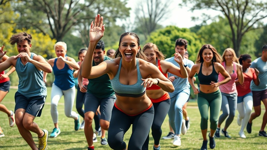 Diverse group workout outdoors, showcasing consistent exercise and community support in fitness.