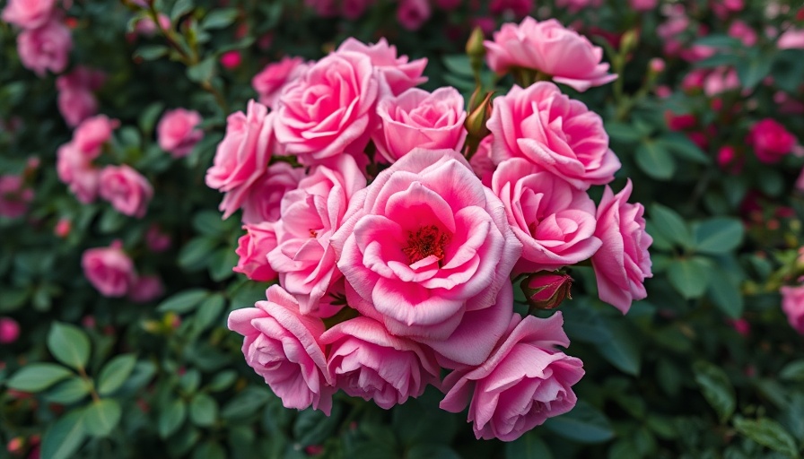 Lush pink roses at Columbus Park of Roses with vibrant greenery.