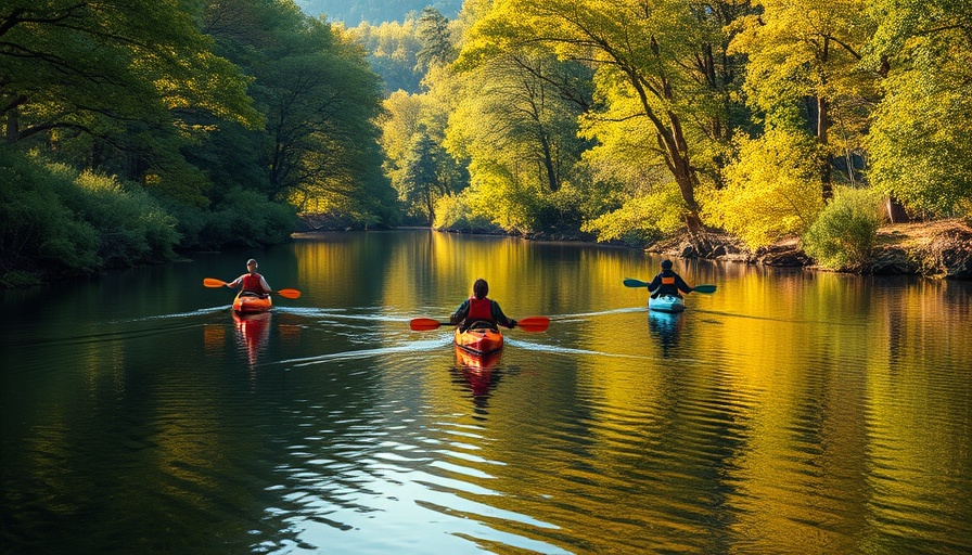 Kayaking on a river in Cuyahoga Valley National Park.