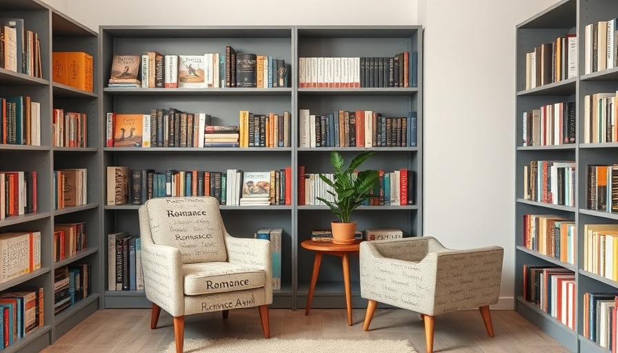 Cozy nonprofit bookstore Lancaster with romance novels and armchair.