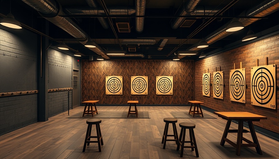 Dueling Axes Grove City venue with industrial decor and targets.